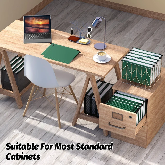 Alt view image 7 of 7 - Plastic Hanging File Folders,Letter Size, 12 Pack, Green Reinforced Hang Folders, Standard File Folders for Filing Cabinet, Plastic Hanging Folders, 1/5-Cut Tabs, for Home & Office