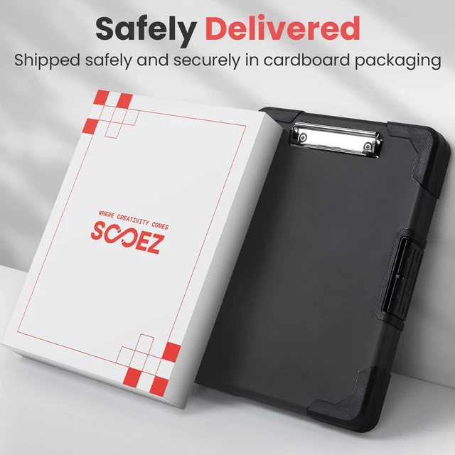 Alt view image 4 of 7 - Toughest Clipboard with Storage, Internal Pen Pouch Included, Letter/ A4 Size, Shockproof Heavy Duty Plastic Clip Boards 8.5x11, High Capacity Clipboards Box Case for Contractor Trucker Driver
