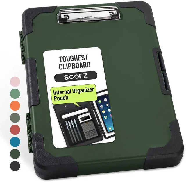 Main image of Toughest Clipboard with Storage, Internal Pen Pouch Included, Letter/ A4 Size, Shockproof Heavy Duty Plastic Clip Boards 8.5x11, High Capacity Clipboards Box Case for Contractor Trucker Driver
