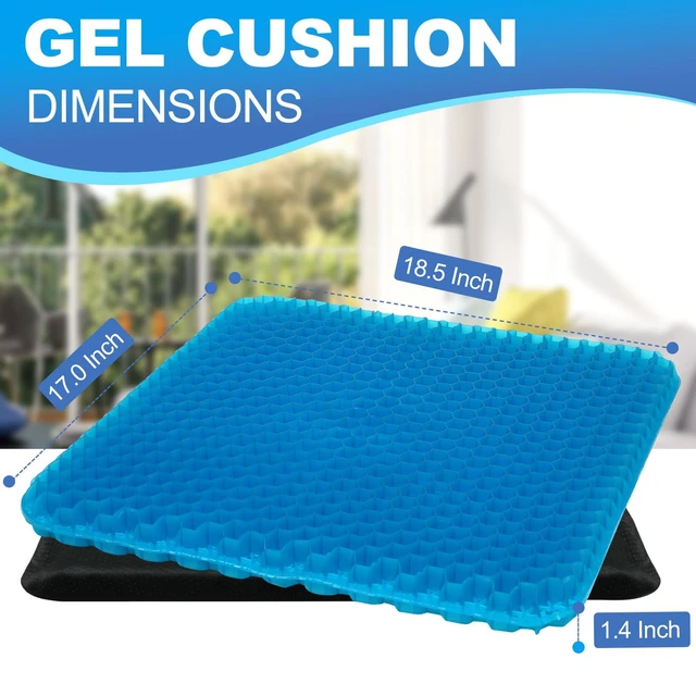 Alt view image 2 of 7 - Gel Seat Cushion for Long Sitting - 18.5" x 17" x 1.4" (LargeSoft) Zero Gel Cushions for Pressure Relief, Honeycomb Gel Seat Cushion, Ergonomic Silicone Seat Cushion for People Over 100 lbs