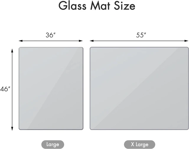 Alt view image 3 of 7 - 36" x 46" Office Chair Mat for Carpet, Tempered Glass Floor Mat Heavy-Duty Hardwood Floor Protector for Carpet & Hard Floors Scratch-Resistant Clear Office Desk Chair Mat 1/6" Clear