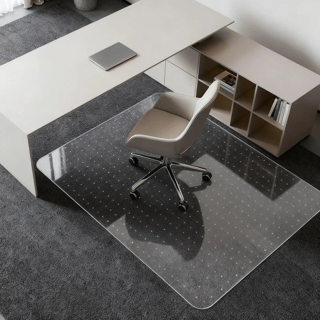 Main image of Desk Chair Mat for Carpet, 36'' x 48'' Rectangle Transparent Mats for Chairs Good for Desks, Office and Home, Easy Glide, Protects Floors for Low and No Pile Carpeted Floors