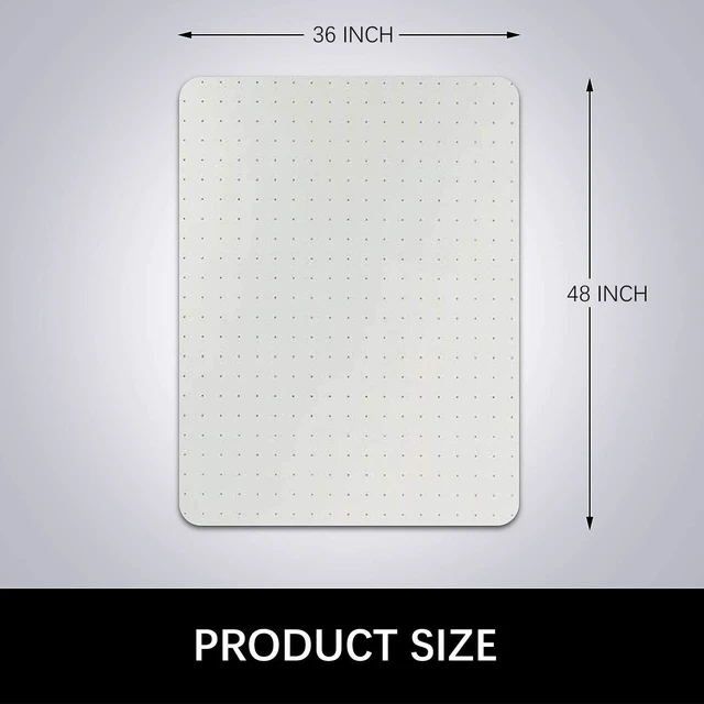 Alt view image 7 of 7 - Desk Chair Mat for Carpet, 36'' x 48'' Rectangle Transparent Mats for Chairs Good for Desks, Office and Home, Easy Glide, Protects Floors for Low and No Pile Carpeted Floors