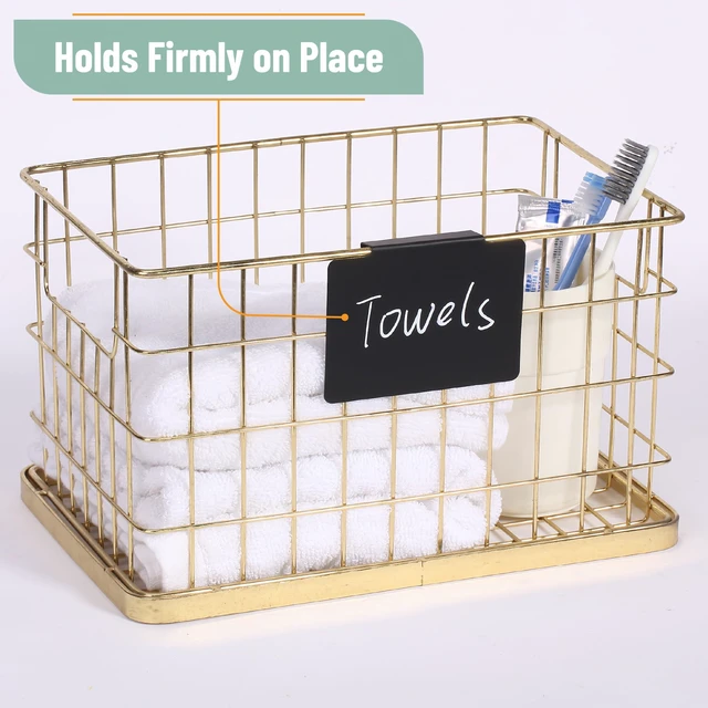 Alt view image 4 of 7 - Basket Labels Clip On Set, 102 pcs 100 Removable Bin Labels Clip On with 2 Chalk Markers, Storage Bin, Basket Tags