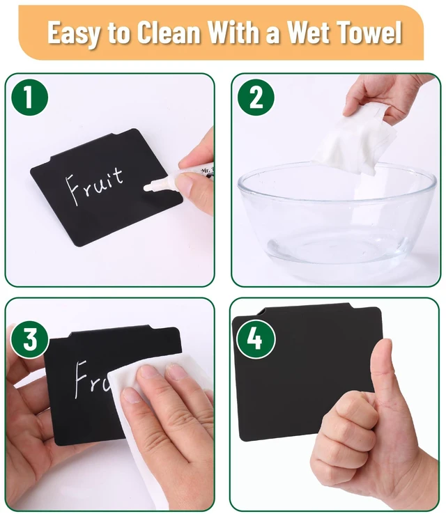 Alt view image 6 of 7 - Basket Labels Clip On Set, 102 pcs 100 Removable Bin Labels Clip On with 2 Chalk Markers, Storage Bin, Basket Tags