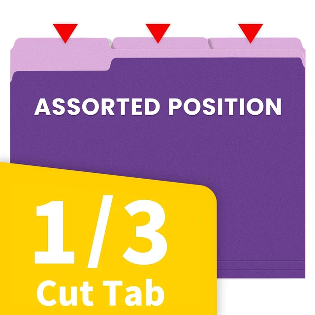 Alt view image 3 of 7 - File Folders, 120 Pack Manilla Folders 8.5 x 11, 1/3 Cut Tab for Easy Labeling and Organization, Durable Standard Paper for Home, Office, School Filing, Purple