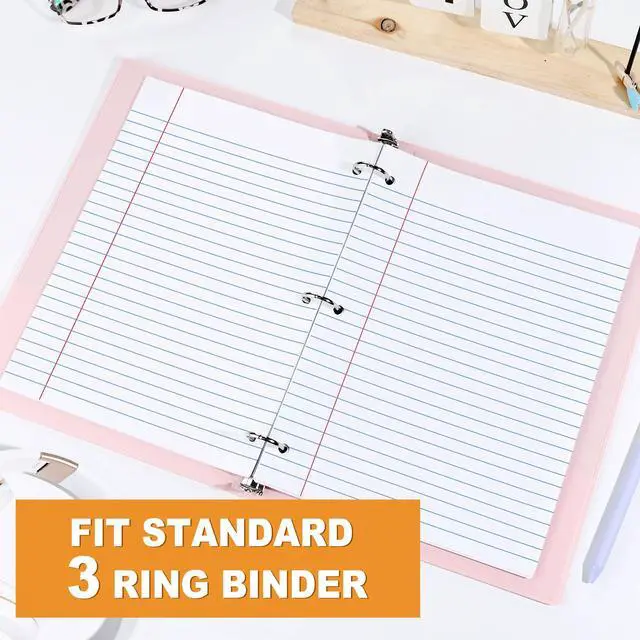 Alt view image 4 of 7 - Loose Leaf Paper, 450 Sheets, 3 Pack Wide Ruled Paper, 8 x 10-1/2 Inch Filler Paper, 3 Hole Punch Binder Paper, Loose Leaf Notebook Paper, 150 Sheets/Pack