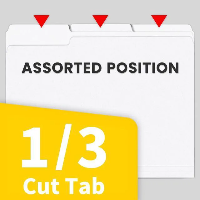 Alt view image 3 of 6 - File Folders, 120 Pack Manilla Folders 8.5 x 11, 1/3 Cut Tab for Easy Labeling and Organization, Durable Standard Paper for Home, Office, School Filing, White