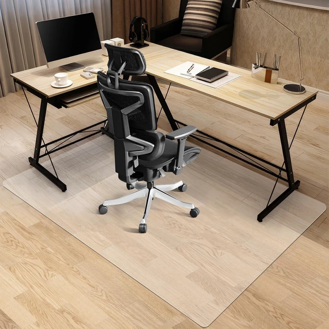 Main image of Office Chair Mat for Hardwood Floor, 51'' x63'' Rectangle Transparent Desk Thick Durable Chair Mat for Rolling Chairs, Easy Glide, Floor-Protector