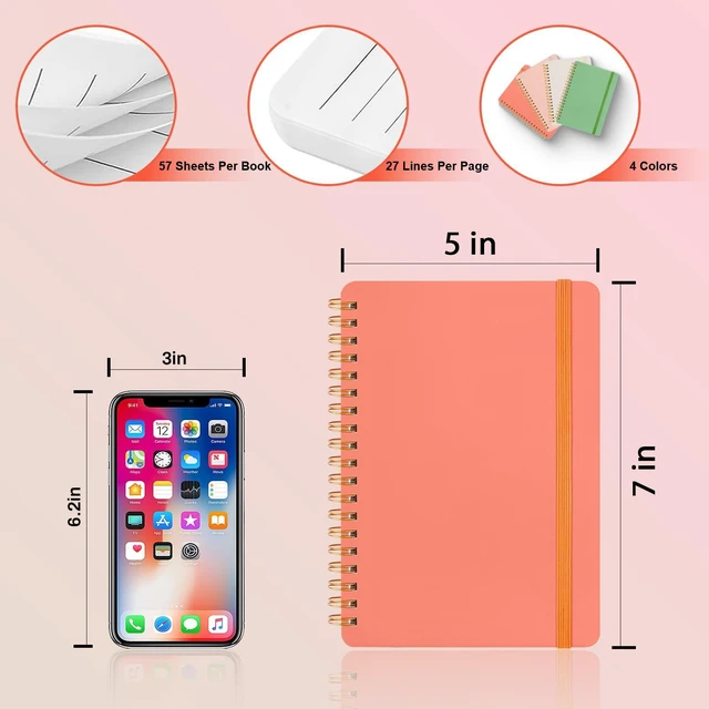 Alt view image 2 of 7 - 12 PCS Spiral Notebook, Spiral Journal Notebook, Notebooks for Work, Note Taking, School, Small Notebooks with Strap, Cute Notebooks for Women