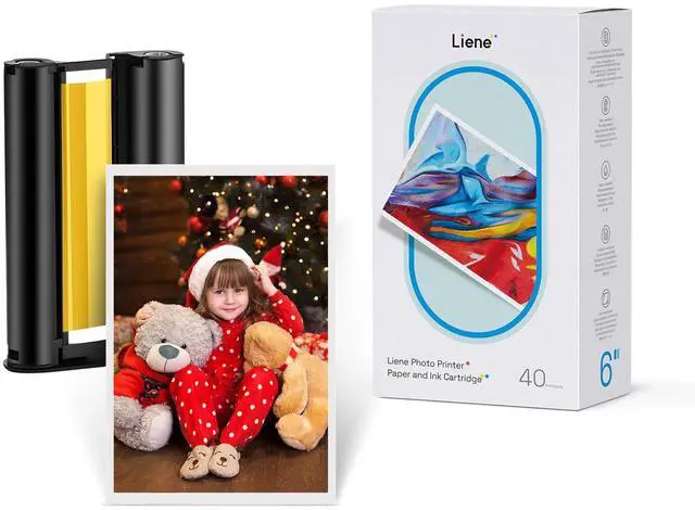 Main image of Amber M100/M200/M110/M210 4x6'' Photo Printer Paper & Cartridge, 1 Cartridge Refill & 40 Photo Papers- 40 Pack Only for DHP512/DHP513/DHP514/DHP515