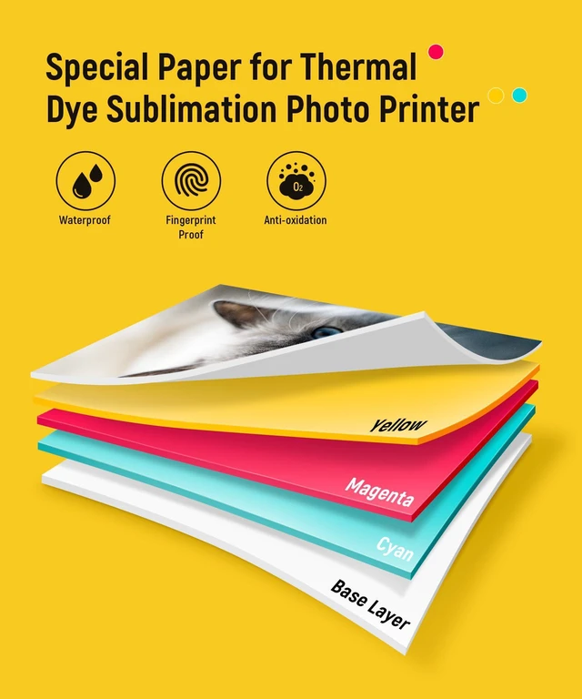 Alt view image 5 of 7 - Amber M100/M200/M110/M210 4x6'' Photo Printer Paper & Cartridge, 1 Cartridge Refill & 40 Photo Papers- 40 Pack Only for DHP512/DHP513/DHP514/DHP515