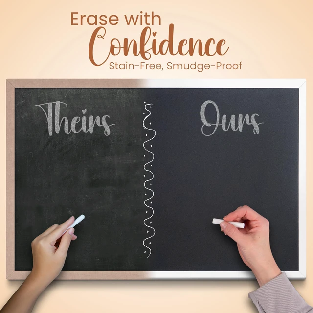 Alt view image 5 of 7 - Magnetic Chalkboard, Magnetic Board for Wall, 36 x 24, White Notes, Lists & Magnets, Mounting Hardware Included, Hang Vertical or Horizontal, Stain Resistant, Menu Board for Kitchen