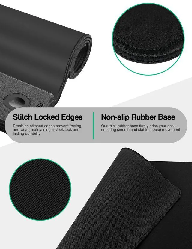 Alt view image 5 of 7 - Mouse Pad with Magnetic Wireless Charging, Large Desk Mat, Non-Slip Mouse Mat, Keyboard Pad for Gaming, Desk, Office, PC