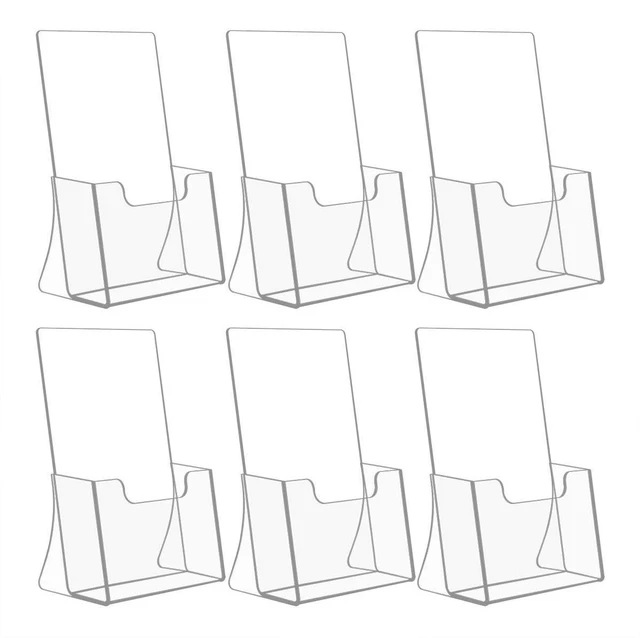 Main image of 6 Pack 8.5'' x 5.5'' Acrylic Bi-fold Brochure Holder,Clear Plastic Counter top Flyer Organizers