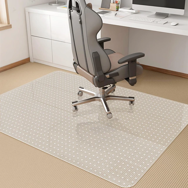 Main image of Office Chair Mat for Carpet, Computer Desk Mat Clear Desk Chair Mat for Home Rolling Chair,Heavy Duty Floor Protector for Office-Easy to Clean,Anti-Slip-45 x53 Rectangular