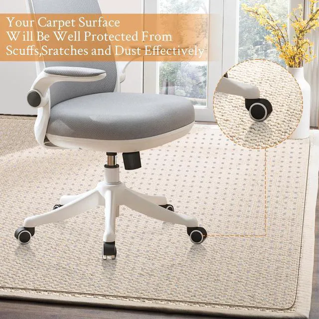 Alt view image 3 of 7 - Office Chair Mat for Carpet, Computer Desk Mat Clear Desk Chair Mat for Home Office Rolling Chair,Heavy Duty Floor Protector-Easy to Clean,Anti-Slip-36 x48 Rectangle