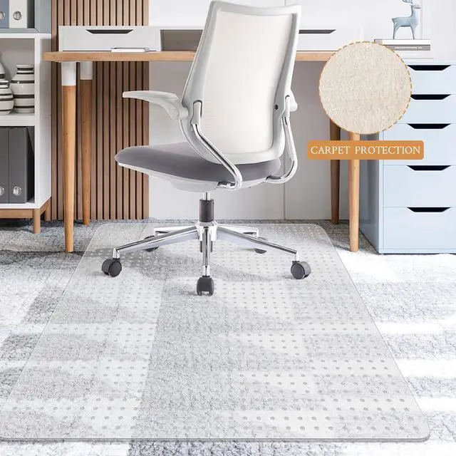 Alt view image 4 of 7 - Office Chair Mat for Carpet, Computer Desk Mat Clear Desk Chair Mat for Home Office Rolling Chair,Heavy Duty Floor Protector-Easy to Clean,Anti-Slip-36 x48 Rectangle