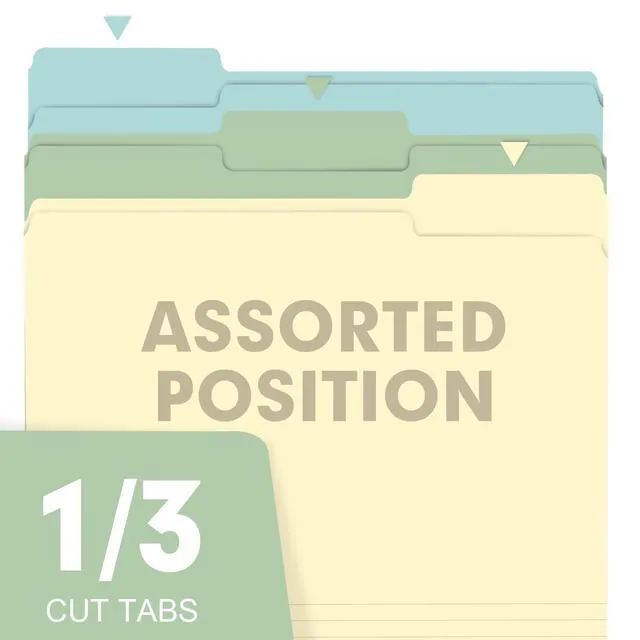 Alt view image 4 of 7 - File Folder, 150 Pack Colored File Folders, 1/3 Cut Tab File Folder Letter Size, Filing Folders with Tabs for Office School Business Use, Assorted 10 Colors