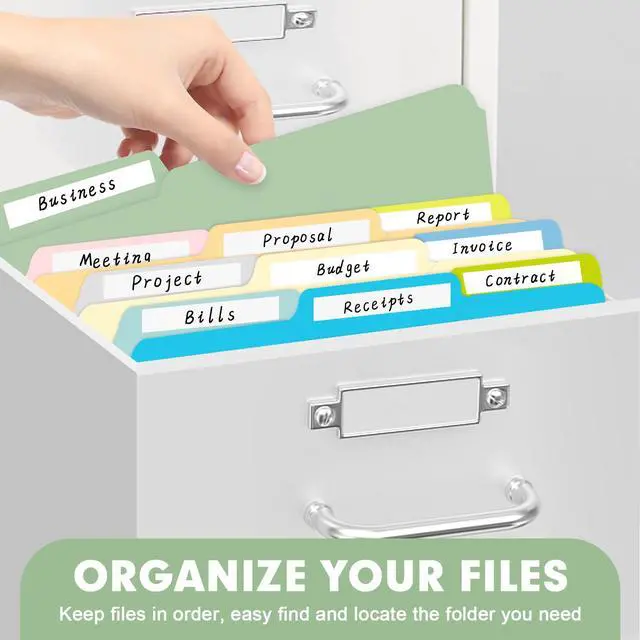 Alt view image 7 of 7 - File Folder, 150 Pack Colored File Folders, 1/3 Cut Tab File Folder Letter Size, Filing Folders with Tabs for Office School Business Use, Assorted 10 Colors
