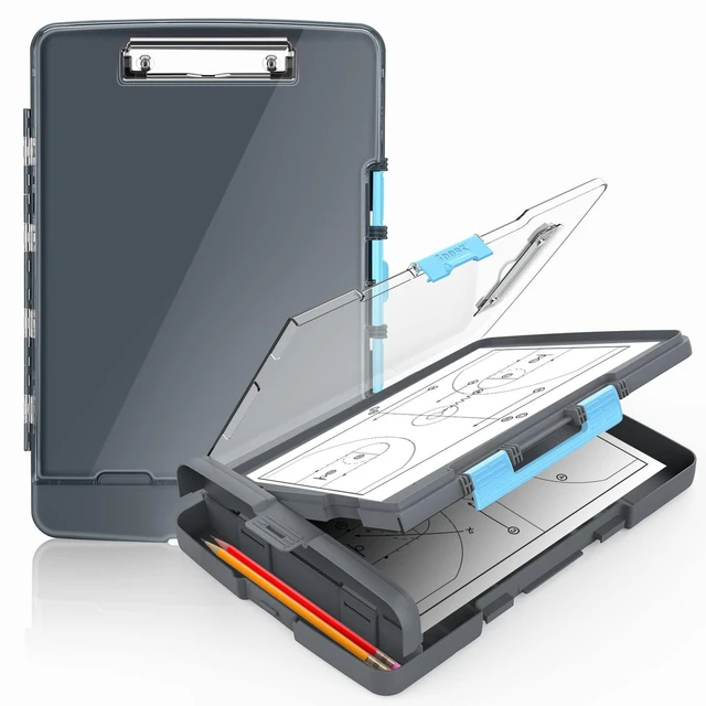 Main image of Original Clipboard with Dual Storage, Heavy Duty Clip Boards 8.5x11 Dual Compartment, Clearview, Dry Erase, High Capacity, Real Hinge, High Capacity, Pen Holder, Coach School & Office Supplies