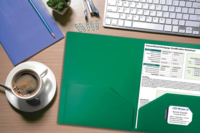 Alt view image 2 of 6 - Heavyweight Plastic 2 Pocket Portfolio Folder, Letter Size Poly Folders 24 Pack (Green)