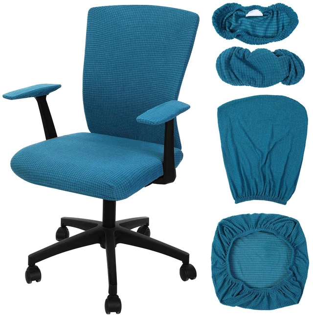 Main image of 4 Pcs Office Chair Covers Stretchable Armrest Seat,XL,Emerald Green Universal Fit Office Desk Chairs, Protective Seat Backrest Slipcovers, Stretchable Prevent Wear, Easy Install for Rotating