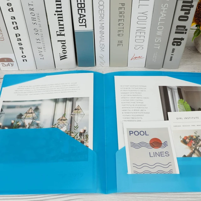 Alt view image 6 of 7 - 32pcs Plastic Folders with Pockets, Heavy Duty Folders with 4 Pockets for Office and School, Letter Size, 8 Assorted Colors