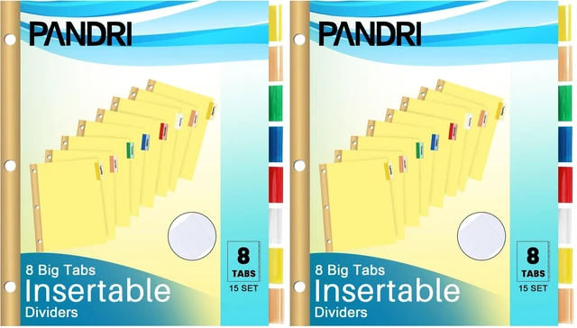 Main image of Binder Divider, 240 Pack Binder Index Dividers with 8 Tabs,Letter Size Paper Binder Divider for School Office Home Business,Yellow