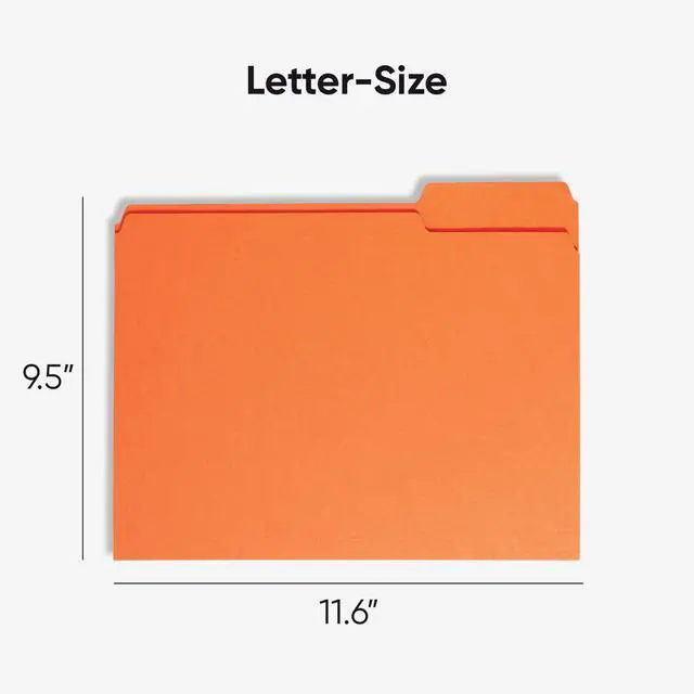Alt view image 2 of 7 - Colored File Folder, 1/3-Cut Tab, Letter Size, Orange, 100 per Box (12543)