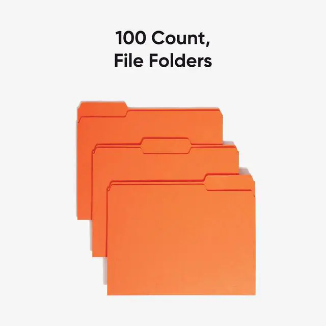 Alt view image 3 of 7 - Colored File Folder, 1/3-Cut Tab, Letter Size, Orange, 100 per Box (12543)