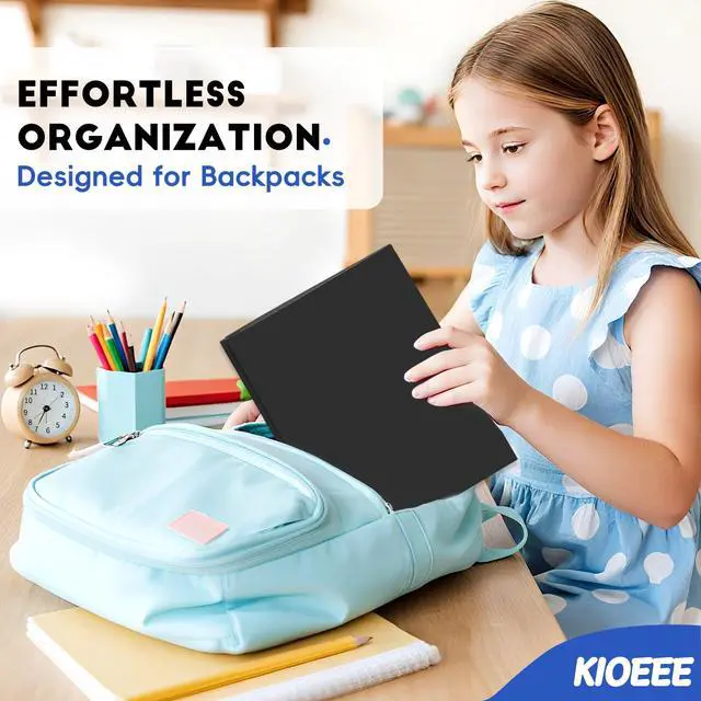 Alt view image 7 of 7 - 48 Pcs Plastic Folders with Pockets and Prongs (Black),Fit Letter Size Paper,Business Card Slot,2-Pocket Folder for School Office or Home,Durable Acid-Free Poly,Back to School Supplies Bulk