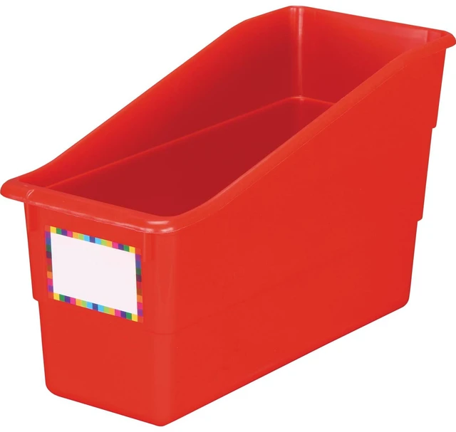 Alt view image 4 of 7 - Durable Book & Binder Holders, 12-Pack, Red 5.5" x 12.5" x 7.5", Classroom Organization, Storage Solution, Sturdy & Versatile