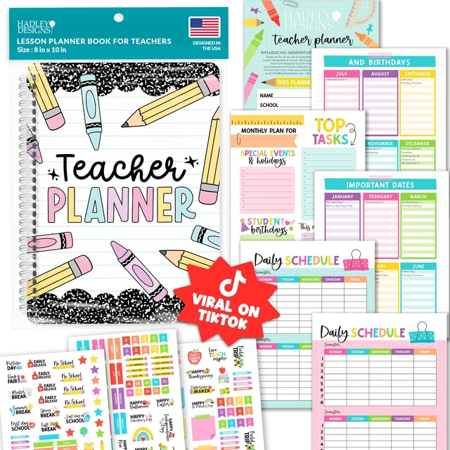 Main image of Teacher Planner 2026-2027 - Undated Lesson Planner Book for Teachers Undated Teacher Planners Notebook, Homeschool Planners 2026-2027, First Year Teachers Must Haves, Teaching Appreciation Gifts