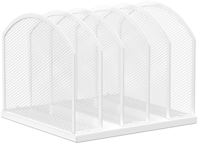 Main image of 5-Section Vertical Desktop Organizer, 6-Section Mesh File Folder Stand Sorter for Office Home Classroom Organization