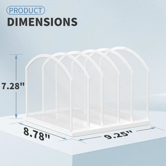 Alt view image 2 of 7 - 5-Section Vertical Desktop Organizer, 6-Section Mesh File Folder Stand Sorter for Office Home Classroom Organization