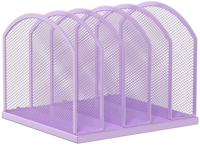 Main image of 5-Section Vertical Desktop Organizer, 6-Section Mesh File Folder Stand Sorter for Office Home Classroom Organization