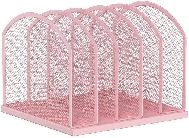 Main image of 5-Section Vertical Desktop Organizer, 6-Section Mesh File Folder Stand Sorter for Office Home Classroom Organization