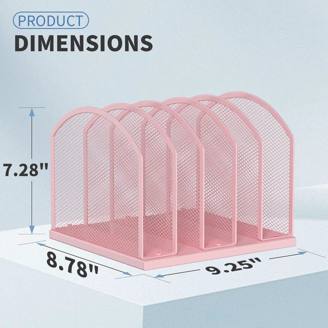 Alt view image 2 of 7 - 5-Section Vertical Desktop Organizer, 6-Section Mesh File Folder Stand Sorter for Office Home Classroom Organization