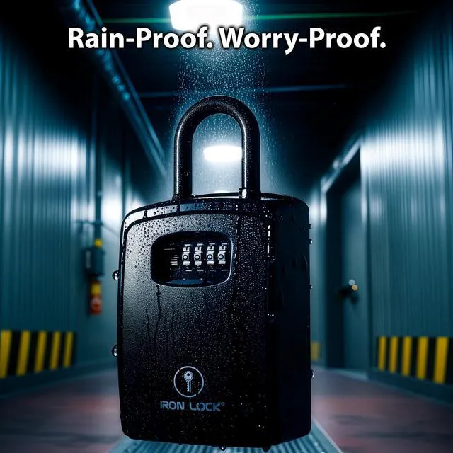 Alt view image 5 of 7 - ® XXL Portable Key Lock Box, U-Shackle 4-Digit Code (XXL, Black) Holds 20-30 keys plus fobs, cards & remotes; unique built-in tray; weather resistant; wall-mount hardware included
