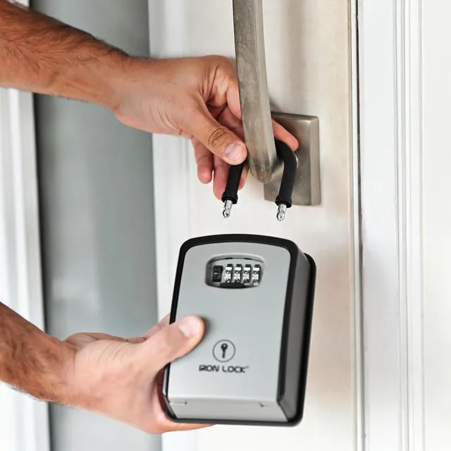 Alt view image 7 of 7 - ® XXL Portable Key Lock Box, U-Shackle 4-Digit Code (XXL, Grey) Holds 20-30 keys plus fobs, cards & remotes; unique built-in tray; weather resistant; wall-mount hardware included