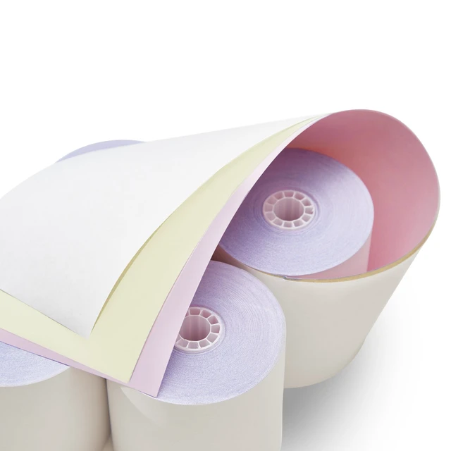 Alt view image 4 of 6 - 3 X 65' 3-ply White/Canary/Pink Carbonless Kitchen Paper 50 Rolls TMU 220, 50 Rolls