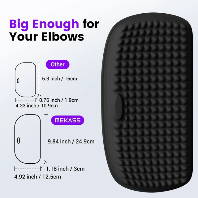 Alt view image 3 of 7 - Elbow Pad for Desk, Thicken & Large Memory Foam Elbow Rest Padding with Non-Slip, Ergonomic Desk Edge Cushion, Armrest Pad Wrist Rest Comfort Support for Office Home (2 Pcs Black)
