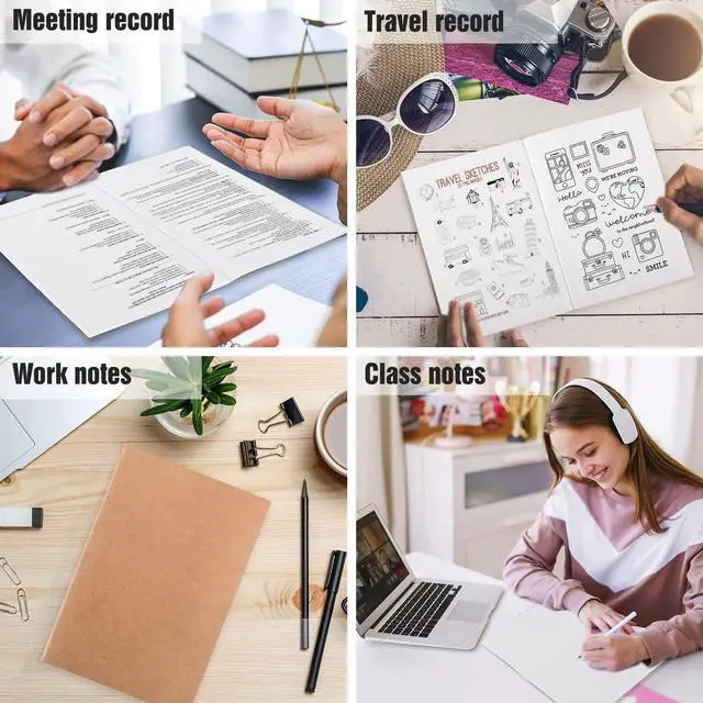 Alt view image 4 of 7 - 80pcs Kraft Notebooks for Kids, Blank Journals Bulk, Sketch Books, 60 Pages Composition Notebook, 80gsm, 8.3x5.5 Inches, Travel Journal Set, for Travelers, Students and Office Supplies