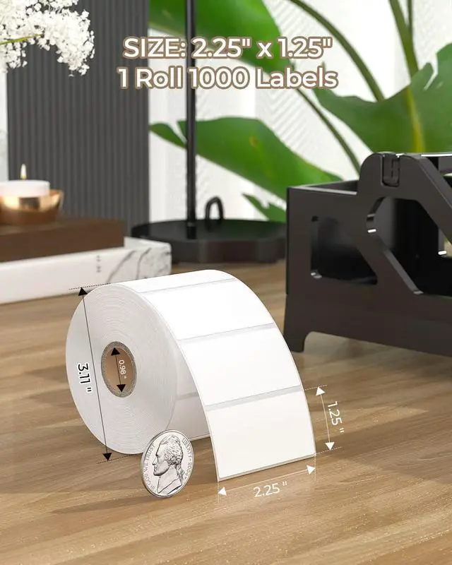 Alt view image 2 of 6 - 2.25x1.25 Thermal Labels, 4000 Sheets/4 Roll, White