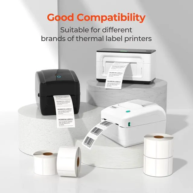 Alt view image 3 of 6 - 2.25x1.25 Thermal Labels, 4000 Sheets/4 Roll, White