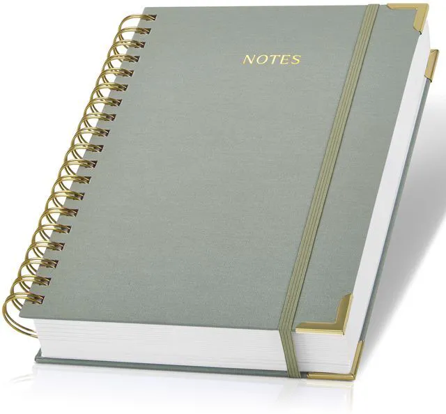 Main image of Aesthetic Thick Spiral Notebook Journal For Women in B5 - Linen Hardcover Stylish College Ruled Note Book with 300 Lined Pages - Cute Supplies for Bible Study and Staying Organized at Work or School
