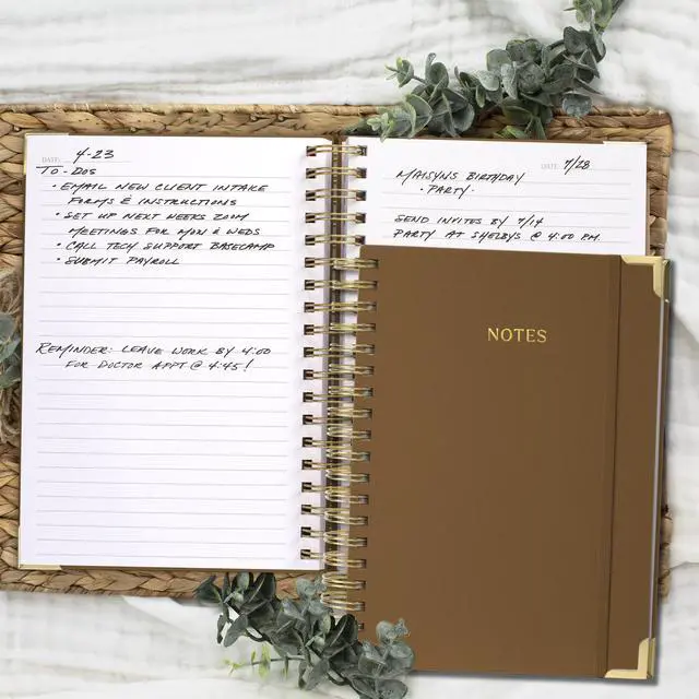 Alt view image 2 of 7 - Aesthetic Thick Spiral Notebook Journal For Women in B5 - Linen Hardcover Stylish College Ruled Note Book with 300 Lined Pages - Cute Supplies for Bible Study and Staying Organized at Work or School
