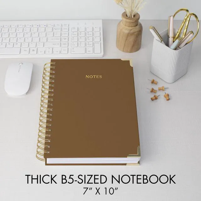 Alt view image 4 of 7 - Aesthetic Thick Spiral Notebook Journal For Women in B5 - Linen Hardcover Stylish College Ruled Note Book with 300 Lined Pages - Cute Supplies for Bible Study and Staying Organized at Work or School