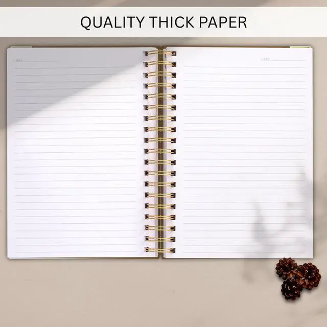 Alt view image 7 of 7 - Aesthetic Thick Spiral Notebook Journal For Women in B5 - Linen Hardcover Stylish College Ruled Note Book with 300 Lined Pages - Cute Supplies for Bible Study and Staying Organized at Work or School
